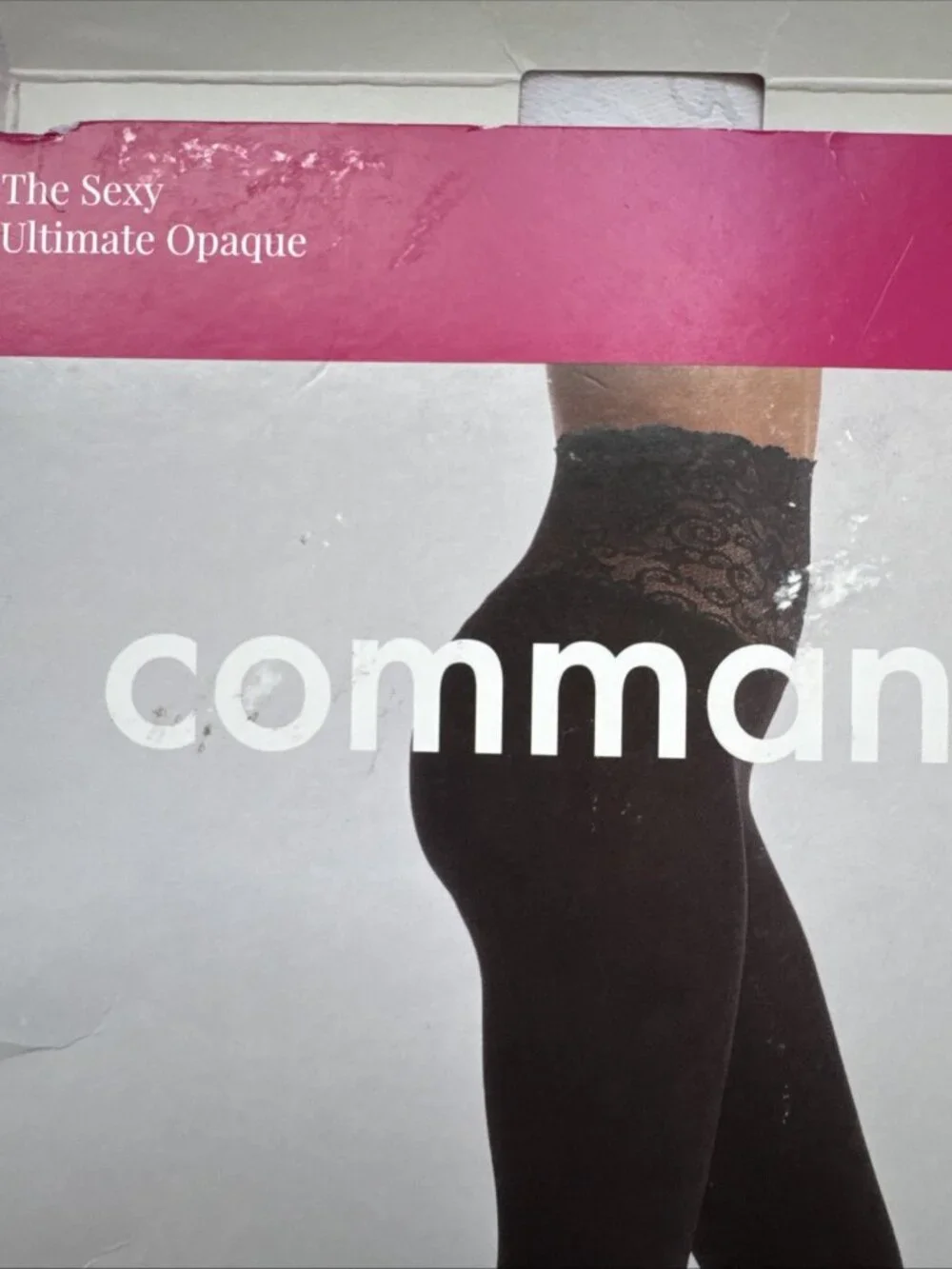 Commando The Sexy Ultimate Opaque Tights H70T3 Black M Medium High Lace NEW $46